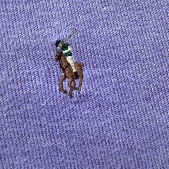 POLO Ralph Lauren 3/4 quarter zip sweater, purple, sz L - Picture 4 of 4